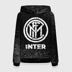 Женская толстовка Inter с потертостями на темном фоне