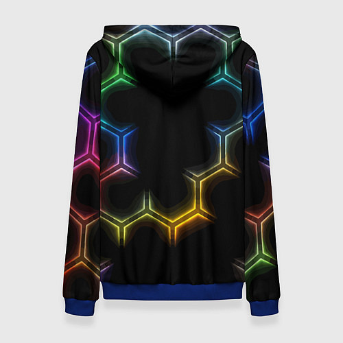 Женская толстовка Mercedes - neon pattern / 3D-Синий – фото 2
