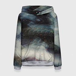 Толстовка-худи женская Туман и тьма в абстракции, цвет: 3D-меланж