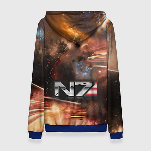Женская толстовка Mass Effect N7 - Jane Shepard / 3D-Синий – фото 2