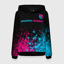 Женская толстовка Atletico Madrid - neon gradient: символ сверху