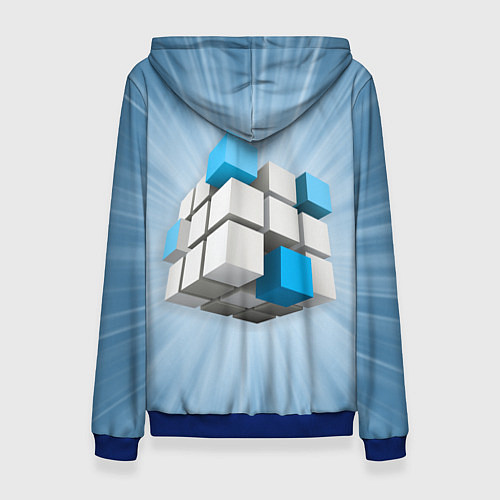 Женская толстовка Трёхцветный кубик Рубика / 3D-Синий – фото 2