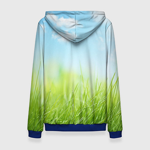 Женская толстовка Зелень и небо / 3D-Синий – фото 2