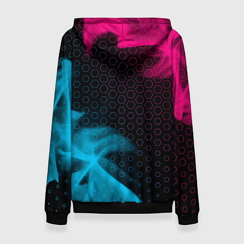 Женская толстовка No Mans Sky - neon gradient: надпись, символ / 3D-Черный – фото 2