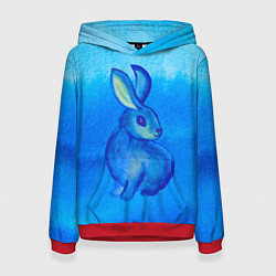 Толстовка-худи женская Водяной кролик символ 2023, цвет: 3D-красный
