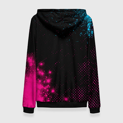 Женская толстовка Juventus - neon gradient: надпись, символ / 3D-Черный – фото 2