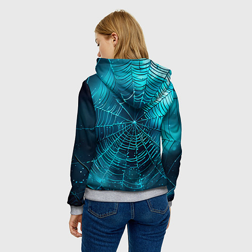 Женская толстовка Halloween паутина / 3D-Меланж – фото 4