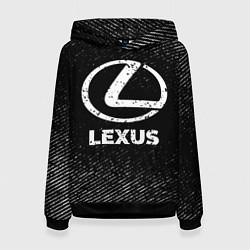 Толстовка-худи женская Lexus с потертостями на темном фоне, цвет: 3D-черный