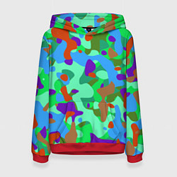 Толстовка-худи женская Абстракция цвета, цвет: 3D-красный
