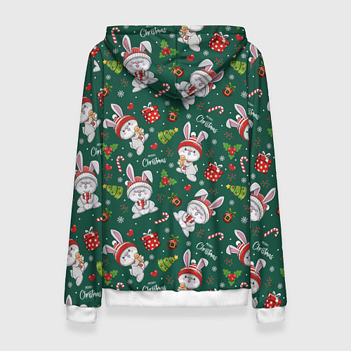 Женская толстовка Merry Christmas Rabbit 2023 / 3D-Белый – фото 2