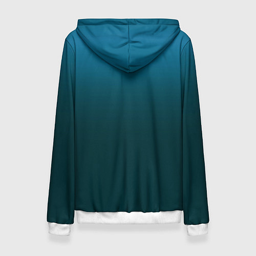 Женская толстовка Градиент бирюзовый / 3D-Белый – фото 2