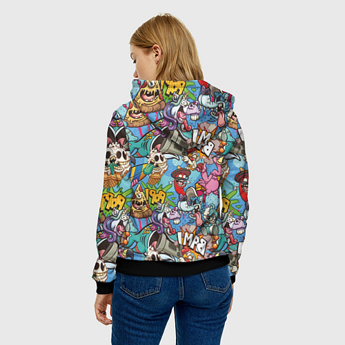 Женская толстовка Сумасшедший поп-арт / 3D-Черный – фото 4