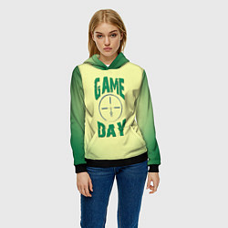 Толстовка-худи женская Game day, цвет: 3D-черный — фото 2