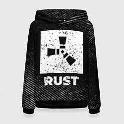 Женская толстовка Rust с потертостями на темном фоне