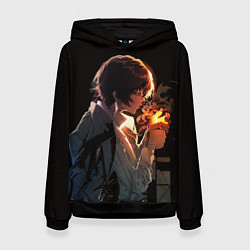 Толстовка-худи женская Дазай Осаму - Бродячие псы, цвет: 3D-черный
