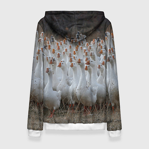 Женская толстовка Стая гусей - Gussi / 3D-Белый – фото 2