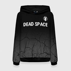 Толстовка-худи женская Dead Space glitch на темном фоне: символ сверху, цвет: 3D-черный