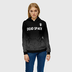 Толстовка-худи женская Dead Space glitch на темном фоне: символ сверху, цвет: 3D-черный — фото 2
