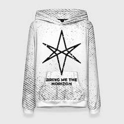 Женская толстовка Bring Me the Horizon с потертостями на светлом фон