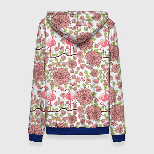 Женская толстовка Фламинго и лотосы / 3D-Синий – фото 2