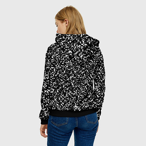 Женская толстовка Глитч - нет сигнала / 3D-Черный – фото 4