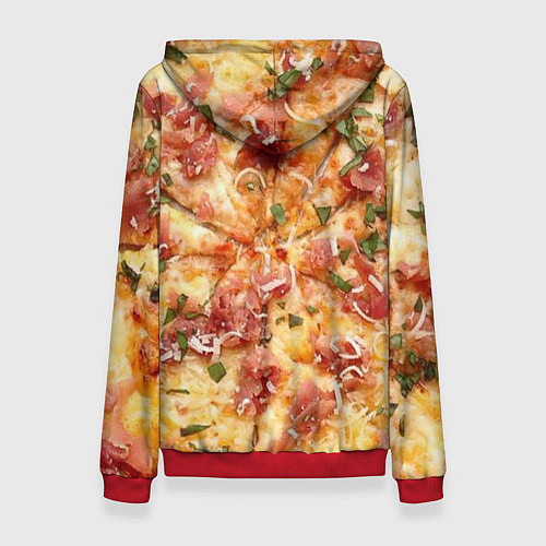 Женская толстовка Вкусная пицца / 3D-Красный – фото 2