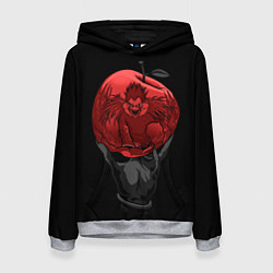 Толстовка-худи женская Рюк и красное яблоко, цвет: 3D-меланж