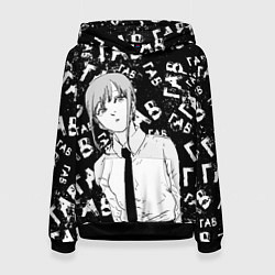 Толстовка-худи женская Макима: гав-гав, цвет: 3D-черный