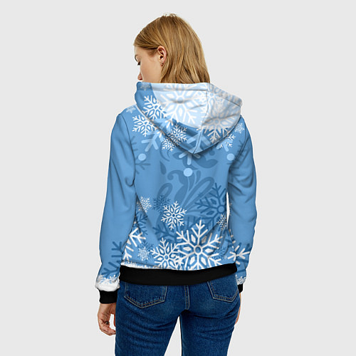 Женская толстовка Снегурочка с косами / 3D-Черный – фото 4