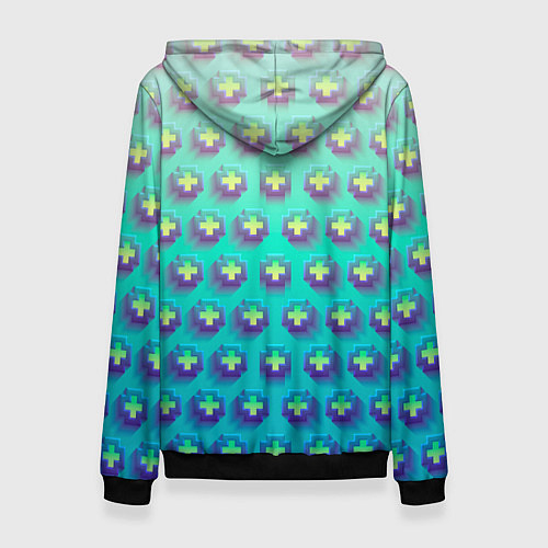 Женская толстовка Неоновые крестики / 3D-Черный – фото 2