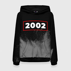 Толстовка-худи женская 2002 - в красной рамке на темном, цвет: 3D-черный