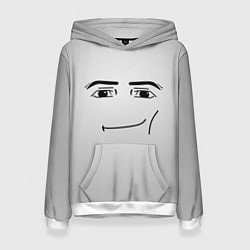 Толстовка-худи женская Роблокс Гигачад лицо, цвет: 3D-белый