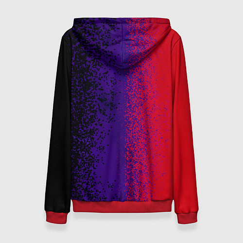 Женская толстовка Красные, чёрные, синие капли / 3D-Красный – фото 2