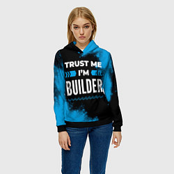 Толстовка-худи женская Trust me Im builder dark, цвет: 3D-черный — фото 2