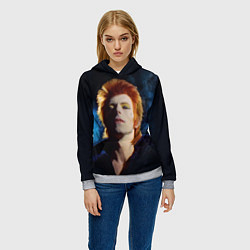 Толстовка-худи женская David Bowie - Jean Genie, цвет: 3D-меланж — фото 2