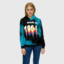 Толстовка-худи женская Made in 1964: liquid art, цвет: 3D-черный — фото 2