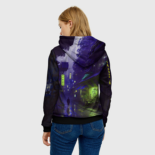 Женская толстовка Клинок, рассекающий демонов - Киберпанк / 3D-Черный – фото 4