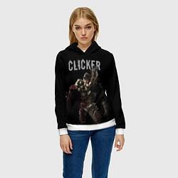 Толстовка-худи женская Clicker, цвет: 3D-белый — фото 2