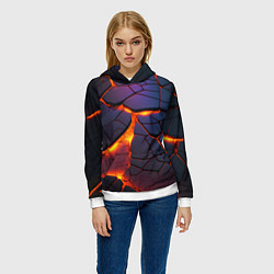 Толстовка-худи женская Неоновая лава - течение, цвет: 3D-белый — фото 2