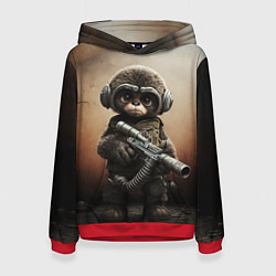 Толстовка-худи женская Зверь с оружием, цвет: 3D-красный