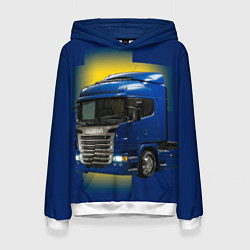 Толстовка-худи женская Scania truck, цвет: 3D-белый