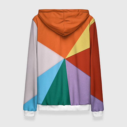 Женская толстовка Разноцветные пересекающиеся треугольники / 3D-Белый – фото 2