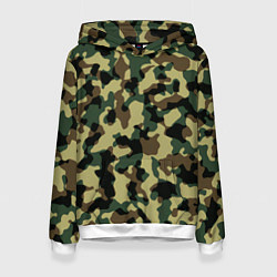 Толстовка-худи женская Военный камуфляж, цвет: 3D-белый