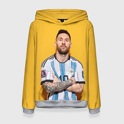 Толстовка-худи женская Lionel Messi 10, цвет: 3D-меланж