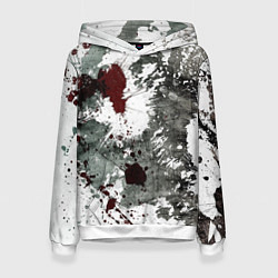 Толстовка-худи женская Кровь и чернила, цвет: 3D-белый