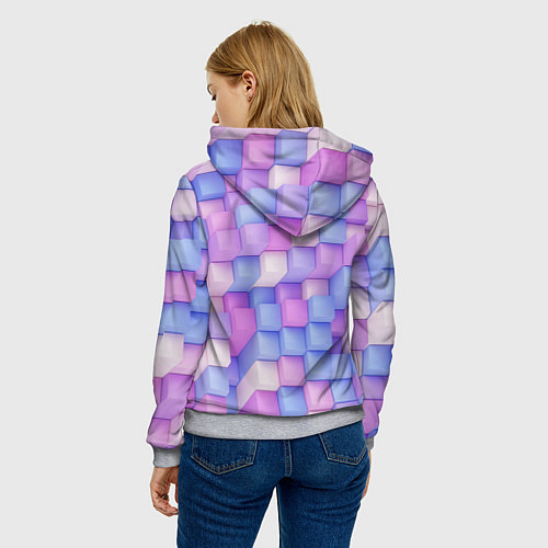Женская толстовка Абстрактный кубический паттерн / 3D-Меланж – фото 4