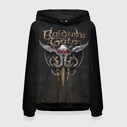 Толстовка-худи женская Логотип Baldurs Gate 3, цвет: 3D-черный