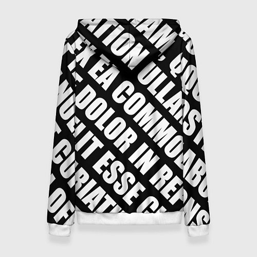 Женская толстовка Крупный рубленый текст Lorem Ipsum каллиграфия на / 3D-Белый – фото 2