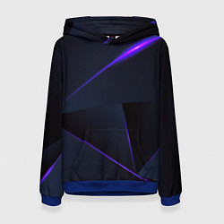 Толстовка-худи женская Geometry stripes neon stiil, цвет: 3D-синий