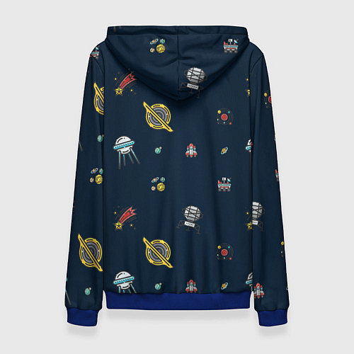Женская толстовка Паттерн - галактика / 3D-Синий – фото 2
